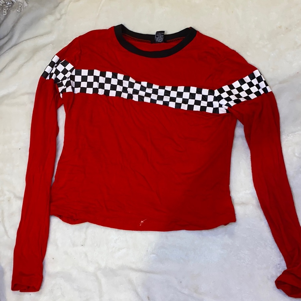 Red and checkered rue 21 crop top